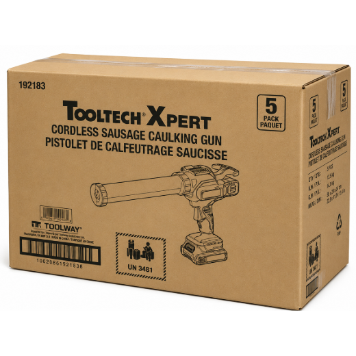 Cordless Sausage Caulking Gun 600mL Aluminum Barrel 18V