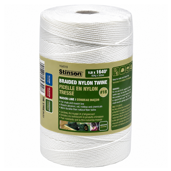 Braided Nylon Mason Line#18 1lb 500m/1640ft White