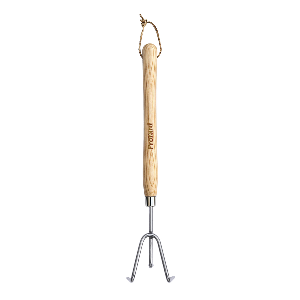 Stainless-Steel Cultivator with Ashwood Handle 17.7in x 2.9in x 2.6in