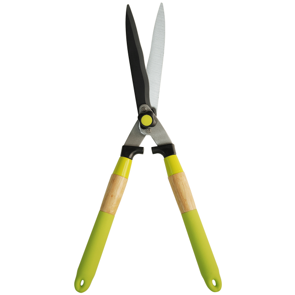 Hedge Shear with Wood Handle and Wavy Steel Blade 23in