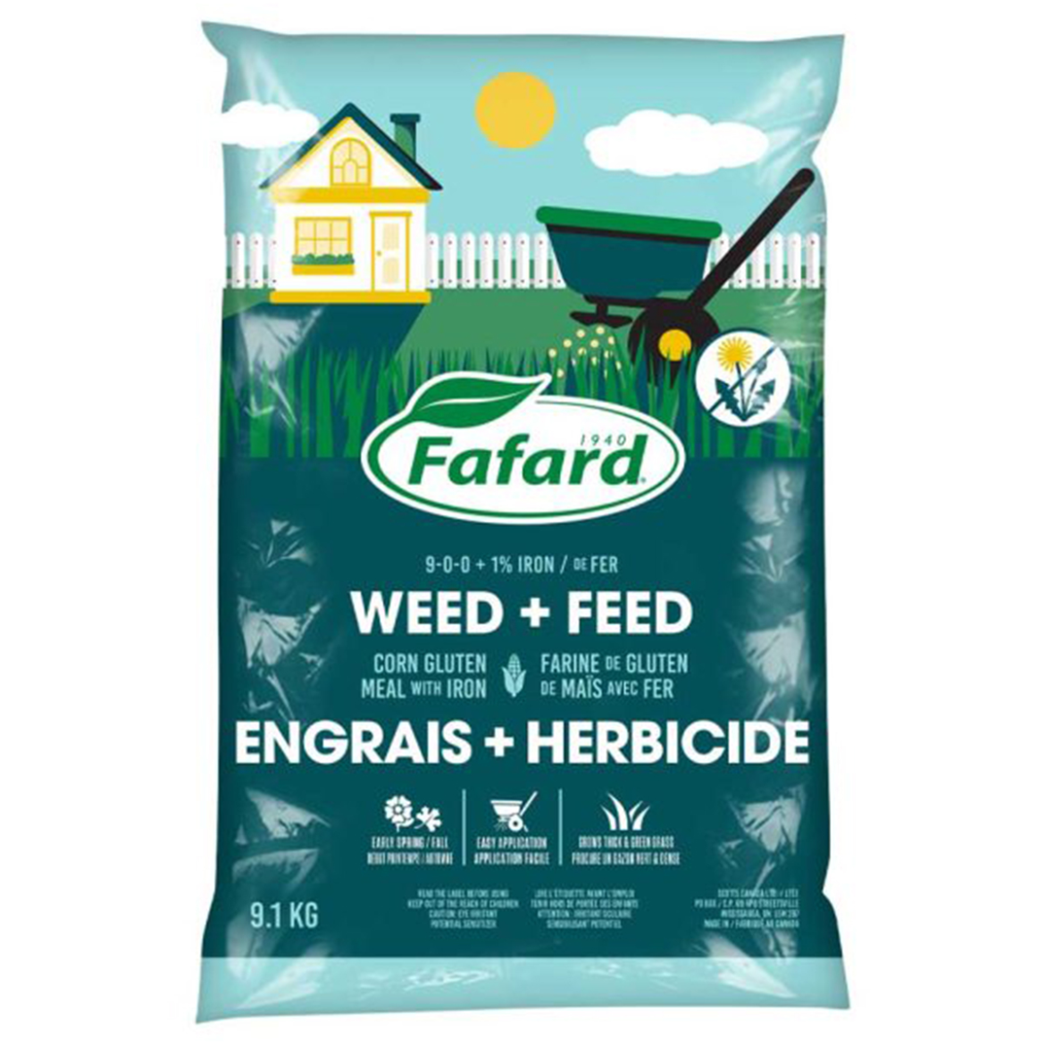 Fafard Weed + Feed Corn Gluten 9-0-0 + 1% Iron 9.1kg
