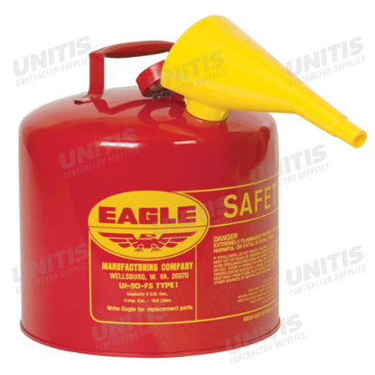 Eagle 5 Gallon Type 1 Red Safety Gas Can with Funnel