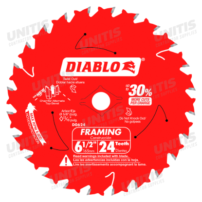 Diablo 6-1/2" 24T Circular Saw Blade for Wood