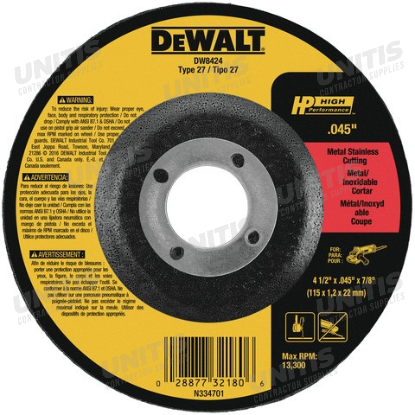 Dewalt Cut-Off Wheel 4-1/2" for Metal - Type 27