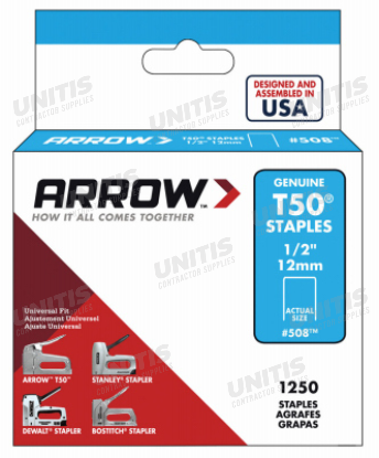 Arrow T50 Staples - 1/2" - 1250/pack