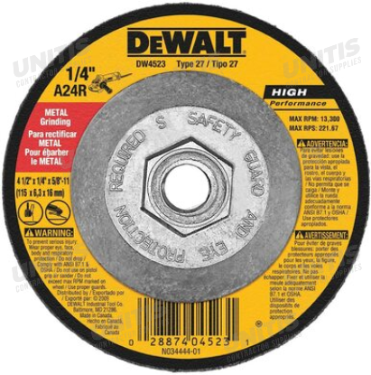 Dewalt Grinding Wheel 4-1/2" for Metal - with 5/8-11 Hub Type 27