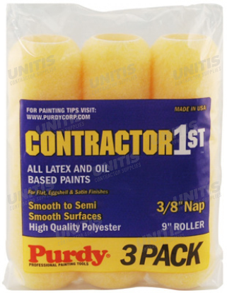 Paint Roller Cover - 9" x 3/8" Nap - 3 Pack