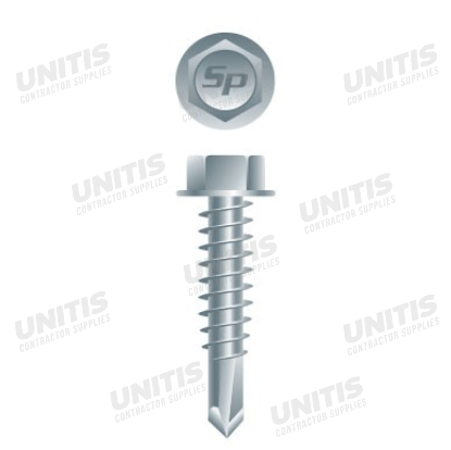 Tek Screw - HWH - #12 x 3" - Zinc - 5lb (200/box)