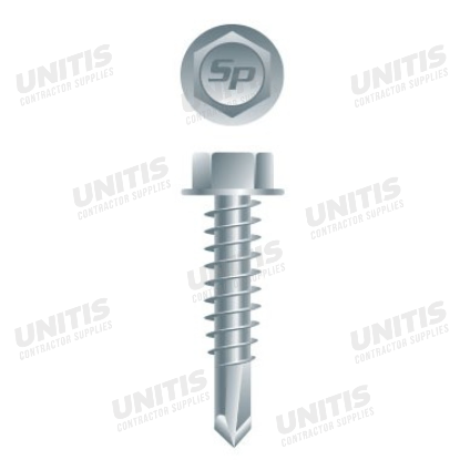 Tek Screw - HWH - #12 x 1" - Zinc - 5lb (500/box)