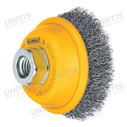 Dewalt Crimped Carbon Steel Wire Cup Brush, 4" x 5/8"-11