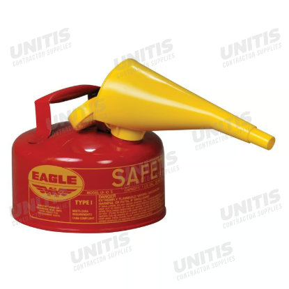 Eagle 1 Gallon Type 1 Red Safety Gas Can with Funnel