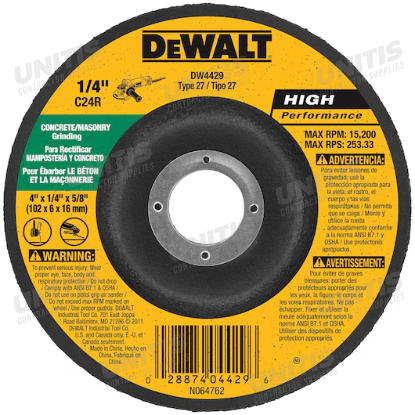 Dewalt Grinding Wheel 4-1/2" for Masonry - with 5/8-11 Hub