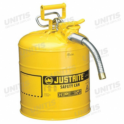 Justrite 5 Gallon Fuel Can / Gas Can - Type 2 Yellow