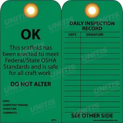 Scaffold Tag - Green - 25/pack