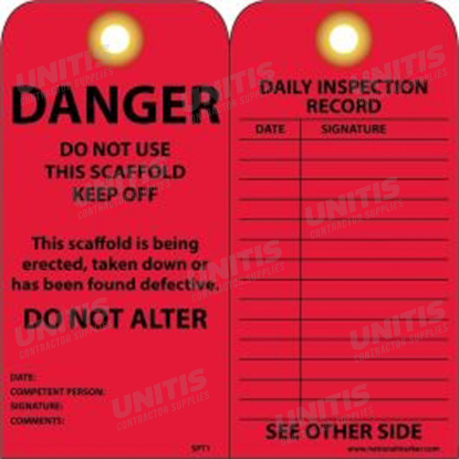 Scaffold Tag - Red - 25/pack