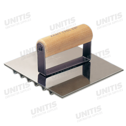 Kraft 6"x6" 1/4" Bit SS Driveway Safety Groover (6 Grooves) with Wood Handle
