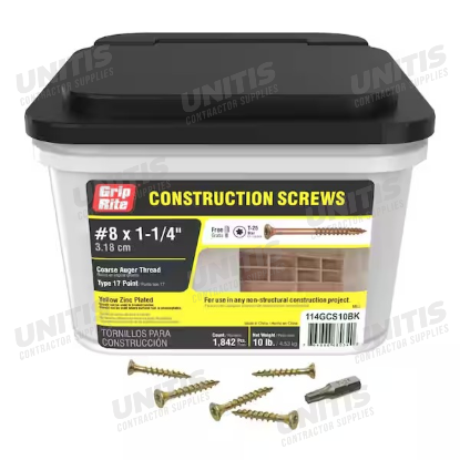 Construction Screw #8 x 1-1/4" - T25 Star/Torx - 10lb