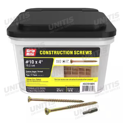Construction Screw #10 x 4" - T25 Star/Torx - 10lb