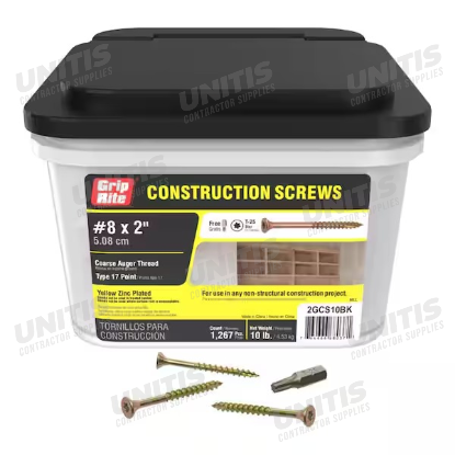 Construction Screw #8 x 2" - T25 Star/Torx - 10lb