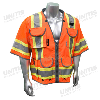 Radians Class 3 Heavy Duty Surveyor Safety Vest - Orange - XL