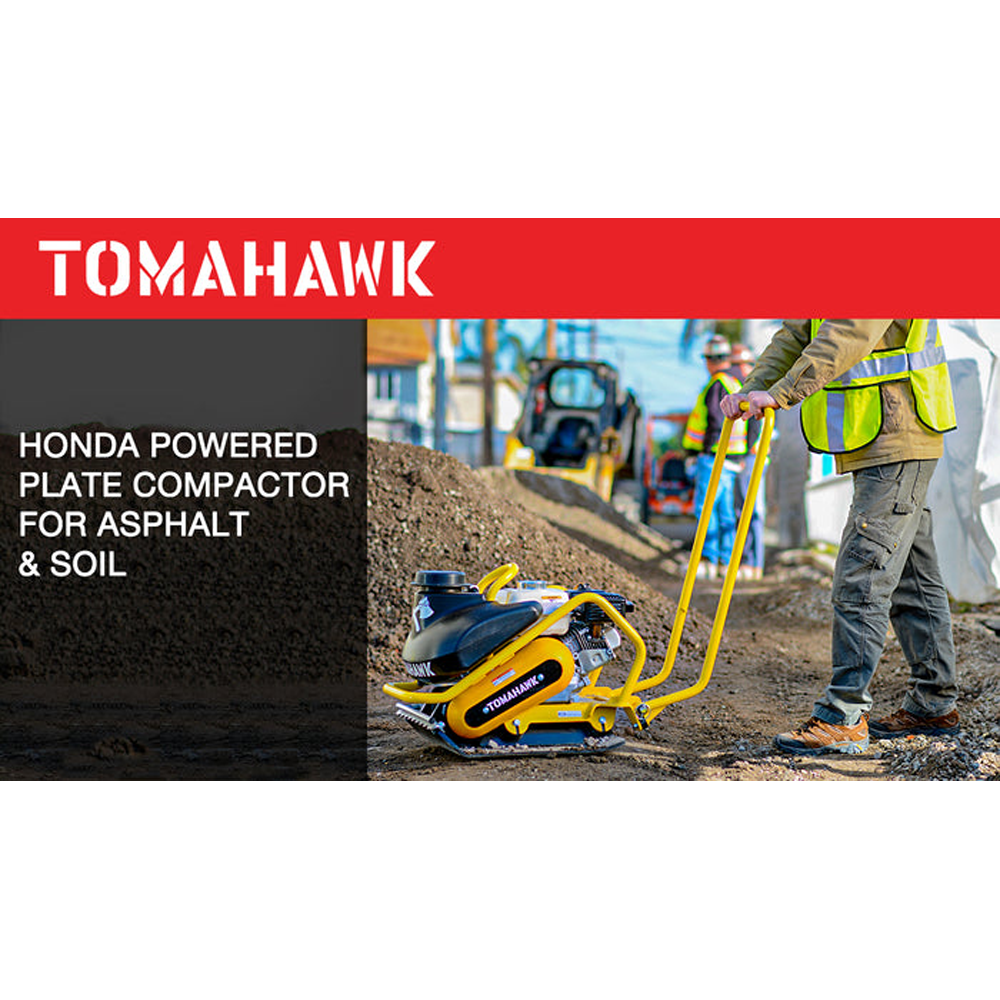 UNITIS | Tomahawk Plate Compactor with Water Tank - 5.5 HP Honda Engine