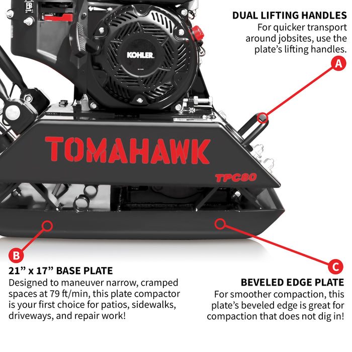 Mohawk Compactor Unitis Contractor Supplies | Tomahawk Plate Compactor - 6.0 HP Kohler ...