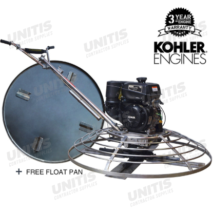 Tomahawk 46" Power Trowel Walk Behind 9.5HP Kohler Concrete Tool with Float Pan for Cement Floor Sur