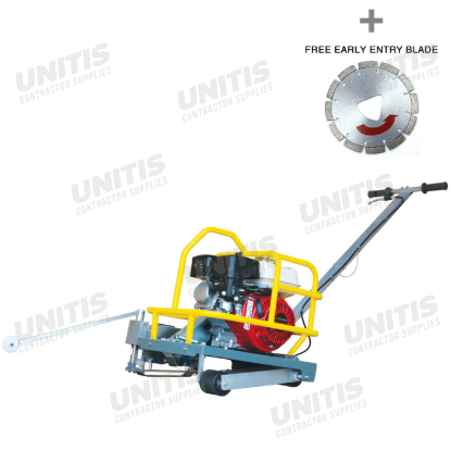 Tomahawk 6" Early Entry Concrete Saw Walk Behind Green Joint Saw with 3.5HP Honda Engine and Dust Co