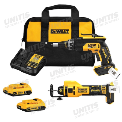 Dewalt 20V MAX XR Brushless Drywall Screwgun and Cut-Out Tool Combo Kit (2.0Ah)