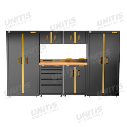 Dewalt 126" Welded Storage Suite with Cabinets and Wood Top (7 Piece)