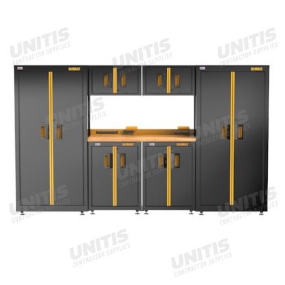 Dewalt 126" Welded Storage Suite with Base Cabinets and Wood Top (7 Piece)
