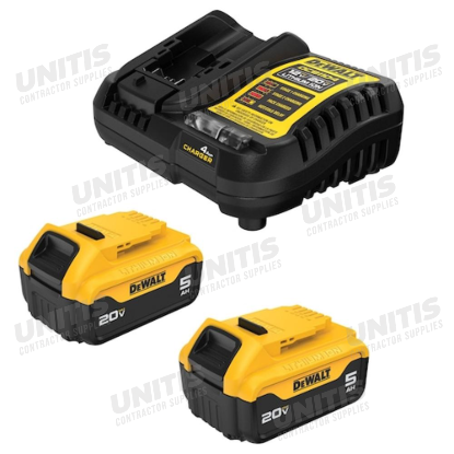 Dewalt 20V MAX Starter Kit - Includes 2 x 5.0 AH Batteries and Charger