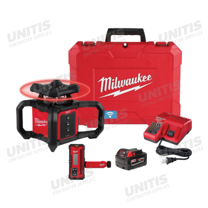 Milwaukee M18 Red Exterior Rotary Laser Level Kit with Receiver