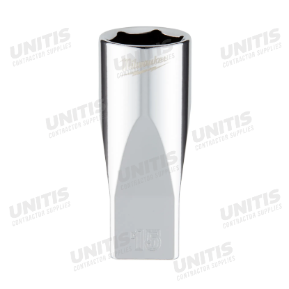 Milwaukee 1/4" Drive 15mm Deep 6 Point Socket