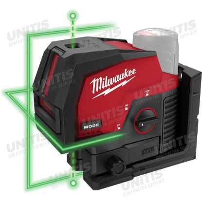 Milwaukee M12 Green Cross Line and Plumb Points Laser