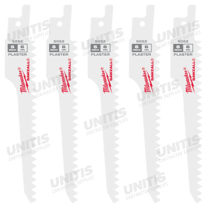 Milwaukee SAWZALL 5" 6 TPI Plaster Blades - 5 Pack