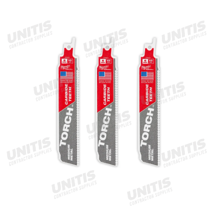Milwaukee 6" 10 TPI TORCH WITH Carbide TEETH SAWZALL Blade for Conduit and Strut (3 Pack)
