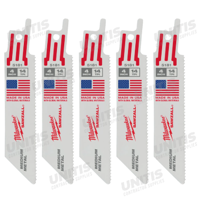 Milwaukee 4" 14 TPI SAWZALL Blades (5 Pack)