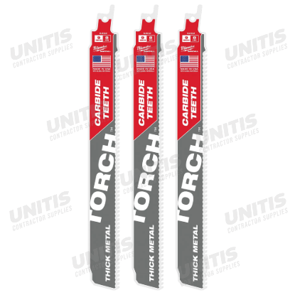 Milwaukee 9" 8TPI the TORCH WITH Carbide TEETH 3 Pack