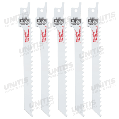 Milwaukee 6" 4/6 TPI SAWZALL Blades (5 Pack)