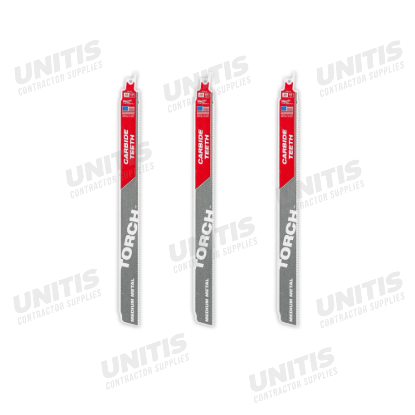Milwaukee 12" 10 TPI TORCH WITH Carbide TEETH for Conduit and Strut SAWZALL Blade (3 Pack)
