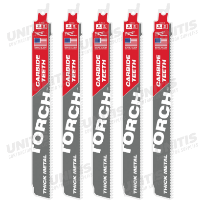 Milwaukee 9" 8TPI the TORCH WITH Carbide TEETH 5 Pack
