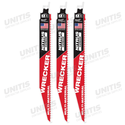 Milwaukee 9" WRECKER with NITRUS CARBIDE SAWZALL Blade for Multi-Material (3 Pack)