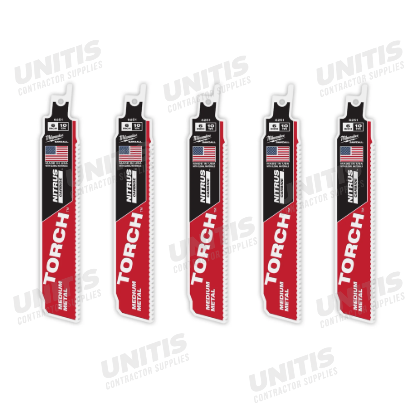 Milwaukee 6" 10 TPI TORCH with NITRUS CARBIDE Teeth SAWZALL Blade for Conduit and Strut (5 Pack)