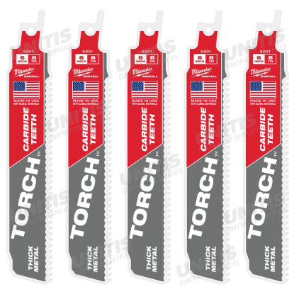 Milwaukee 6" 8TPI the TORCH WITH Carbide TEETH 5 Pack