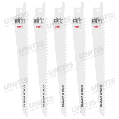 Milwaukee 6" 6 TPI Fleam Ground SAWZALL Blades (5 Pack)