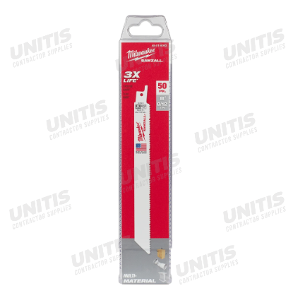 Milwaukee 8" 8/12 TPI SAWZALL Blades (50 Pack)
