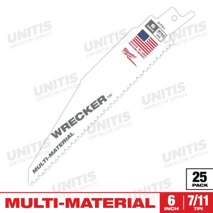 Milwaukee The WRECKER Multi-Material SAWZALL Blade 6" 7/11TPI 25 Pack