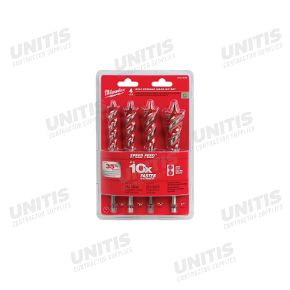 Milwaukee Speed Feed Wood Bit 6-1/2" Set - 4 Piece