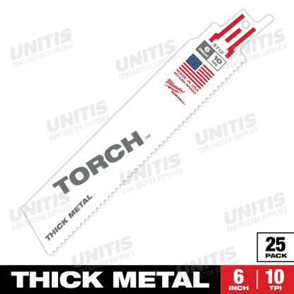Milwaukee 6" 10 TPI The TORCH SAWZALL Blades (25 Pack)
